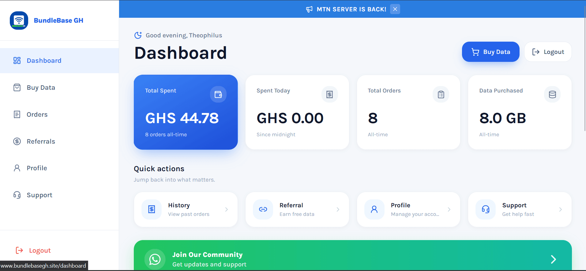 BundleBase GH dashboard preview