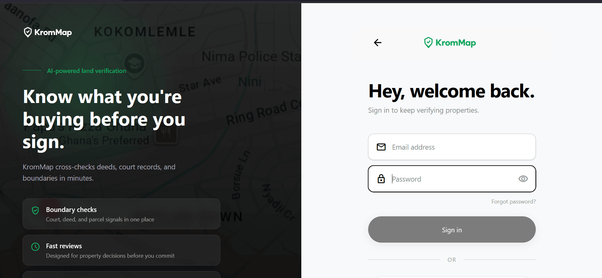 Krommap dashboard preview